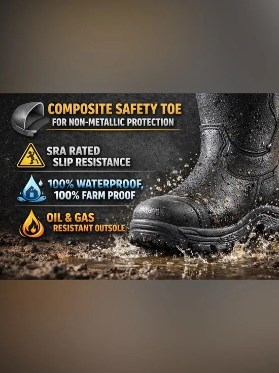 MUCK MEN'S CHORE FARM LEATHER COMP TOE CHELSEA BOOT 11 - Picture 8 of 10